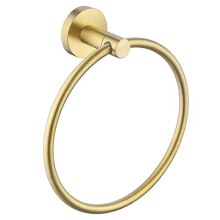 (Titanium Gold) Hand Towel Ring Round Holder Wall Mounted Rail Kitchen Bathroom Stainless Steel