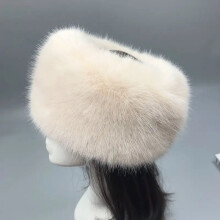 (Apricot) Thick Turban Hat Imitation Fox Fur Solid Color Winter Hat Keep Warm Elastic Ski Hats