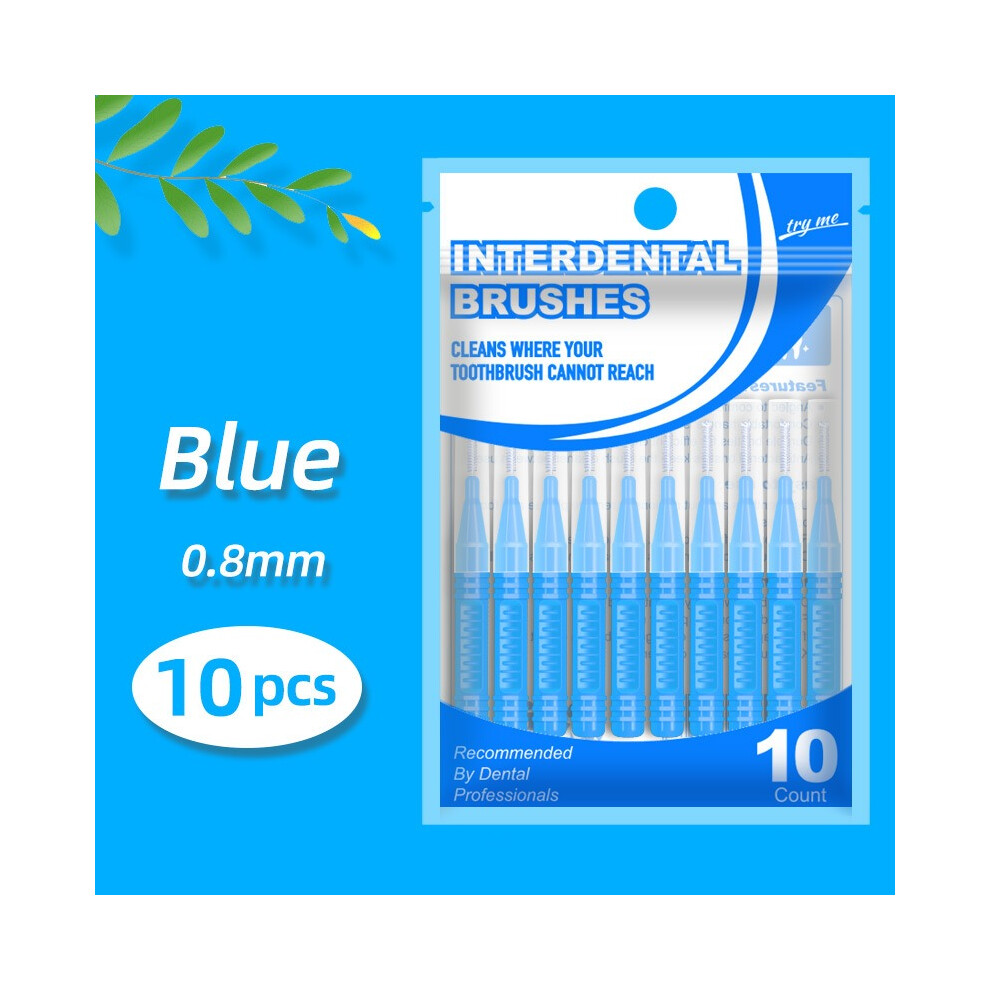Blue ( 0.8Mm) Interdental Brushes Cleaning Braces Orthodontic Braces Gaps Between Teeth Brushes