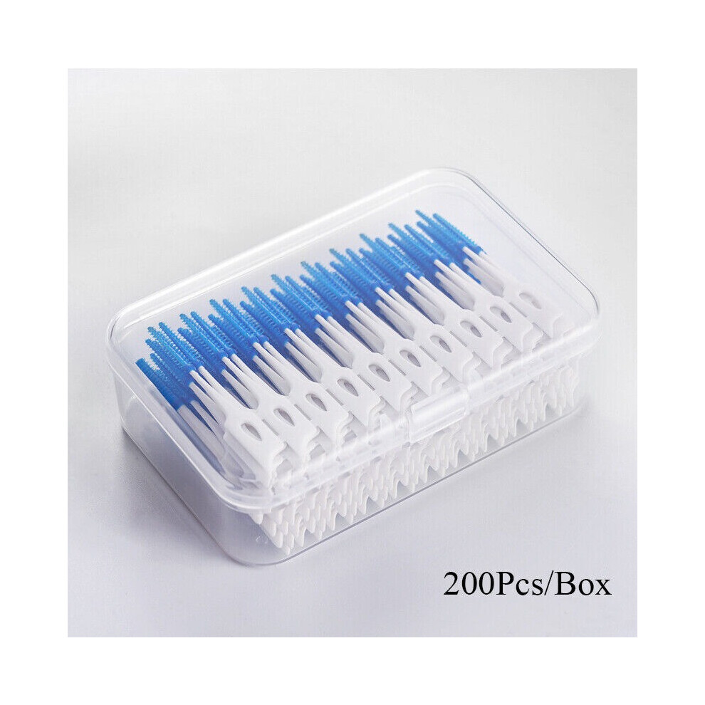 Dark/Blue ( Blue) 200 Interdental Sticks Dental Floss Teeth Tooth Toothpick Oral Care Clean Brush
