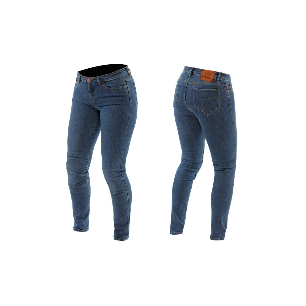 (26) Dainese Aa 5 Pocket Ladies Slim Denim Jeans Blue 8051019838971