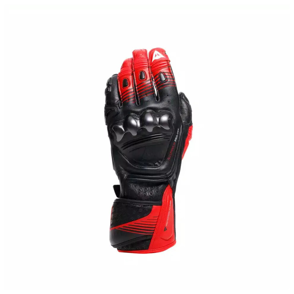 (Xl) Dainese Fiero Metal Leather Gloves Black / Red Lava / White White,Black,Red 8051019883971