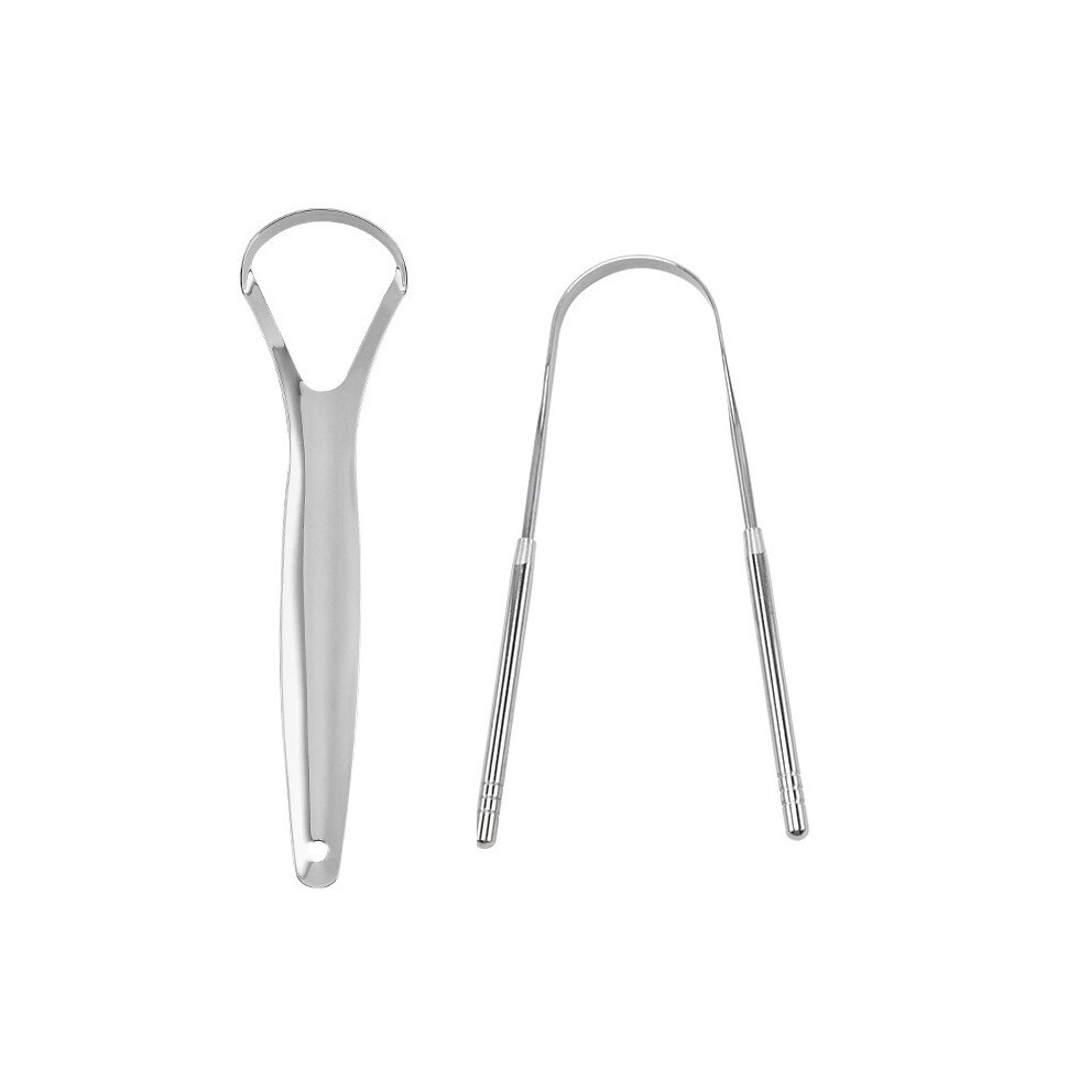 Light (A) 2X Stainless Steel Tongue Tounge Cleaner Scraper Dental Care Hygiene Oral Mouth