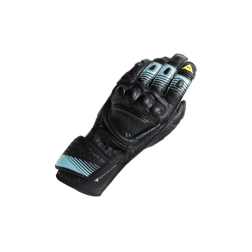 (Xs) Dainese Fiero Metal Leather Gloves Black / Water / Fluo Yellow Black,Yellow 8051019883797