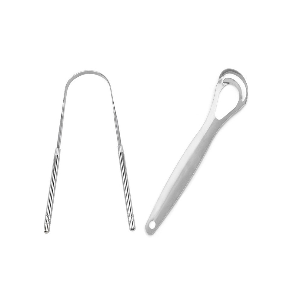 Light (C) 2X Stainless Steel Tongue Tounge Cleaner Scraper Dental Care Hygiene Oral Mouth