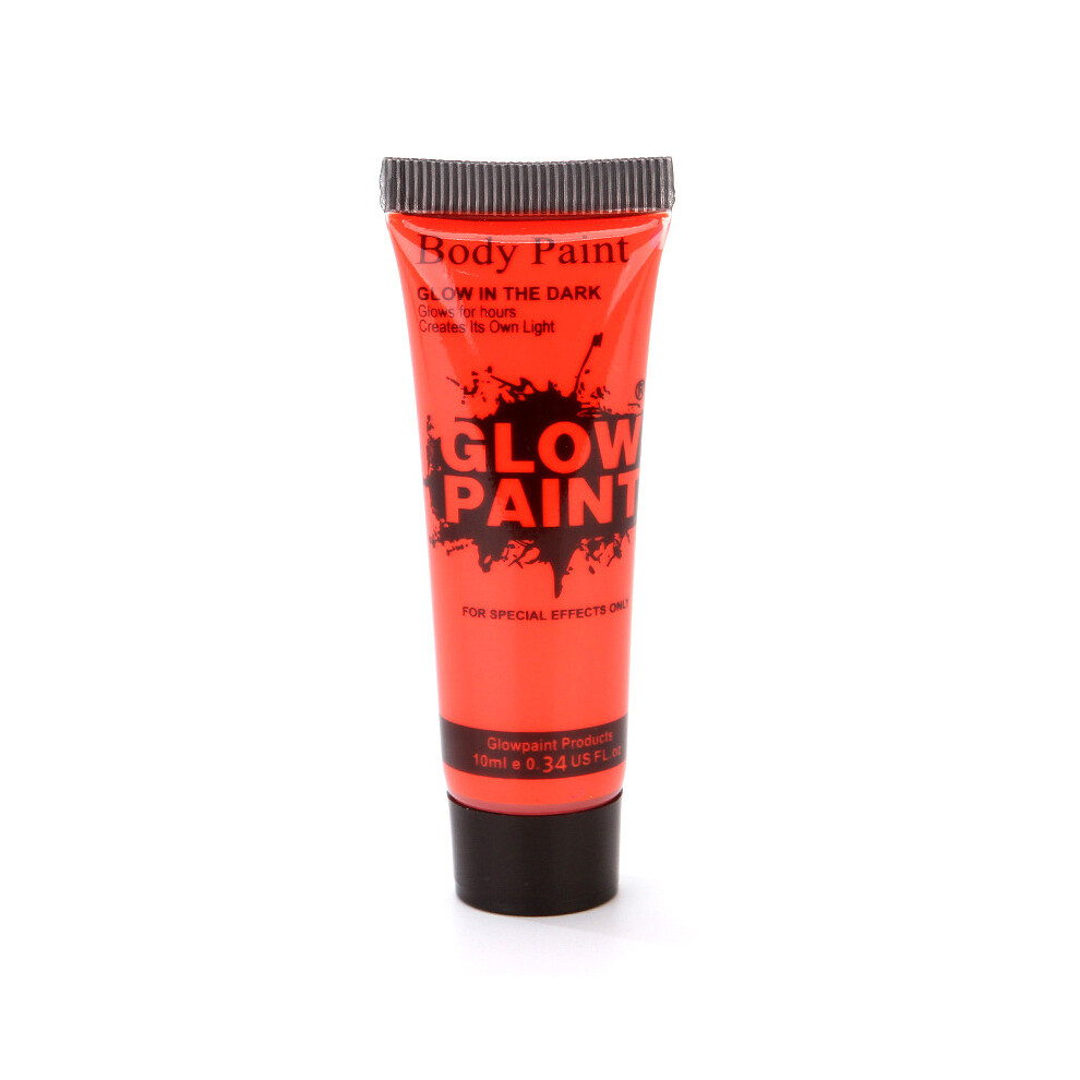 (Red) UV Glow Neon Face Paint Body Paint 25ml 8 Colors Fluorescent Festival Makeup