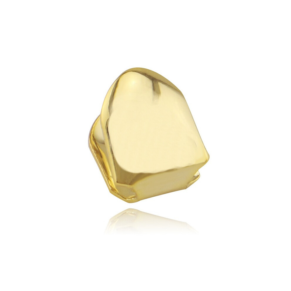 (Gold) 1pcs Gold Plated Small Single Tooth Cap Hip Hop Jewelry Teeth Grills Mouth