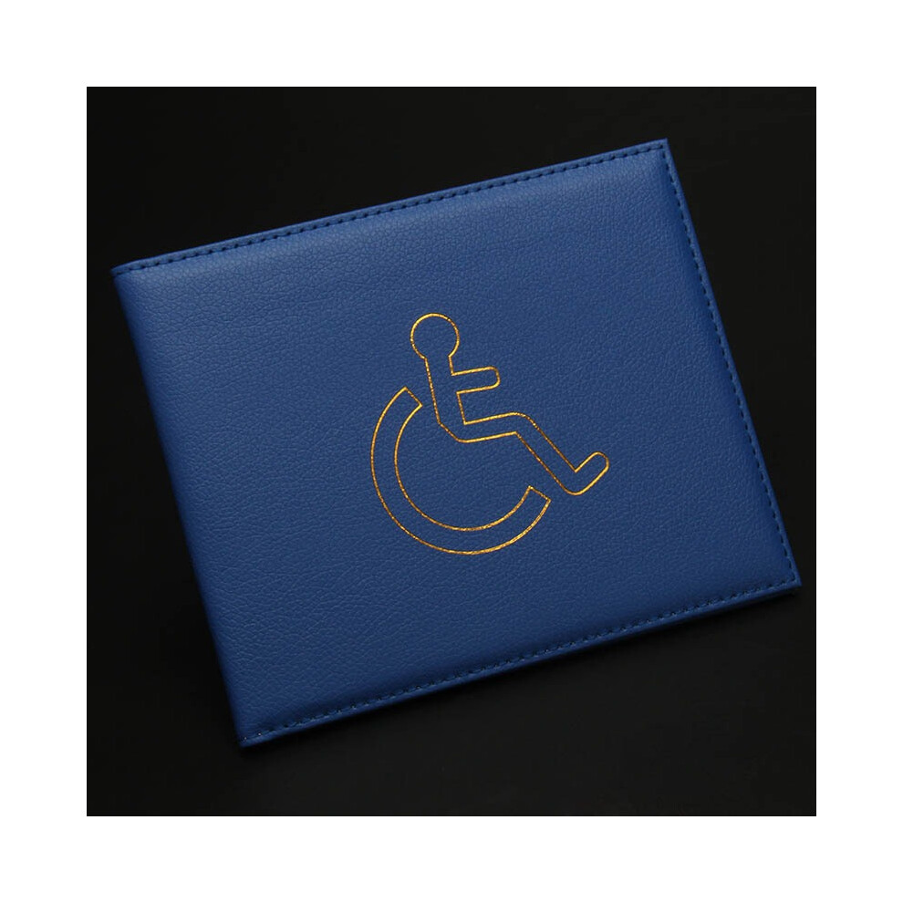 (Navy ) 1Pcs Disabled Badge Holder Hologram Safe Parking Permit Display Cover Wallet Blue 320997639039