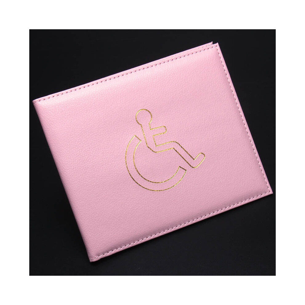 () 1Pcs Disabled Badge Holder Hologram Safe Parking Permit Display Cover Wallet Pink/Blue