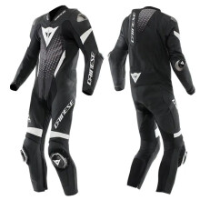 (UK 48) Dainese Laguna Seca 6 Perforated 1 Piece Leather Suit Black / White / Anthracite