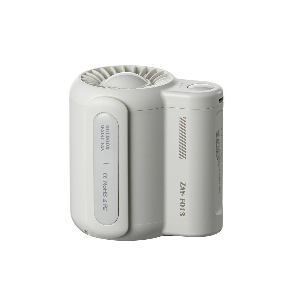 (White) Portable Waist Clip Fan Usb Rechargeable Hanging Cooling Waist Fan 4500Mah White 320997631996