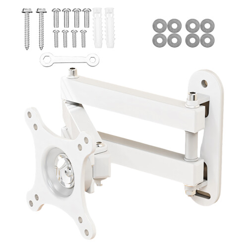 Modern Wall Mounted Brackets Adjustable-White 10 to 27 inches