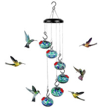 (B) Perfect Outside Charming Wind Chimes Hummingbird Feeders for Outdoor Hanging Ant and Bee Proof, Never Leak Garden Decor