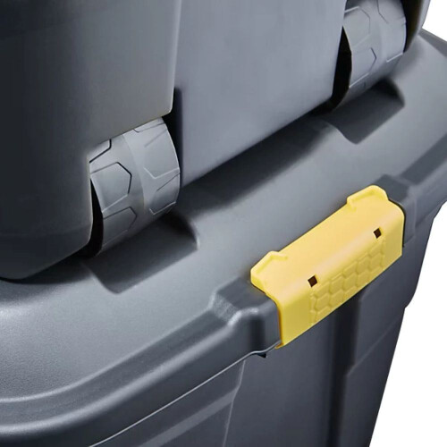 Strata 190L Schwarze Aufbewahrungsbox mit Rollen Deckel 2
