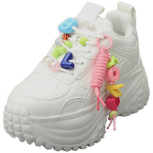 (6) Buffalo Turbo Fun Vegan Womens Platform Boots in White Multicolour