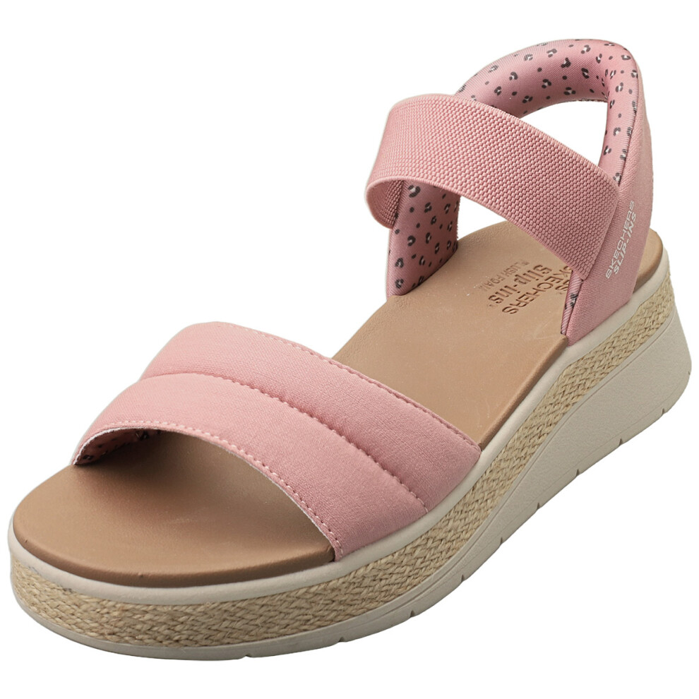 Skechers (5) Slip-Ins Bobs Sun Ray Vegan Womens Walking Sandals In Rose