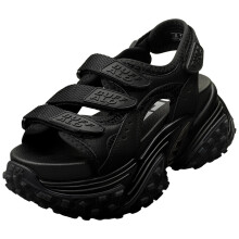 (6) Buffalo Cerbo Track Vegan Womens Walking Sandals in Black