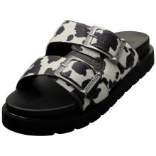 (7) Buffalo Raya Ari Vegan Womens Slide Sandals in Black White