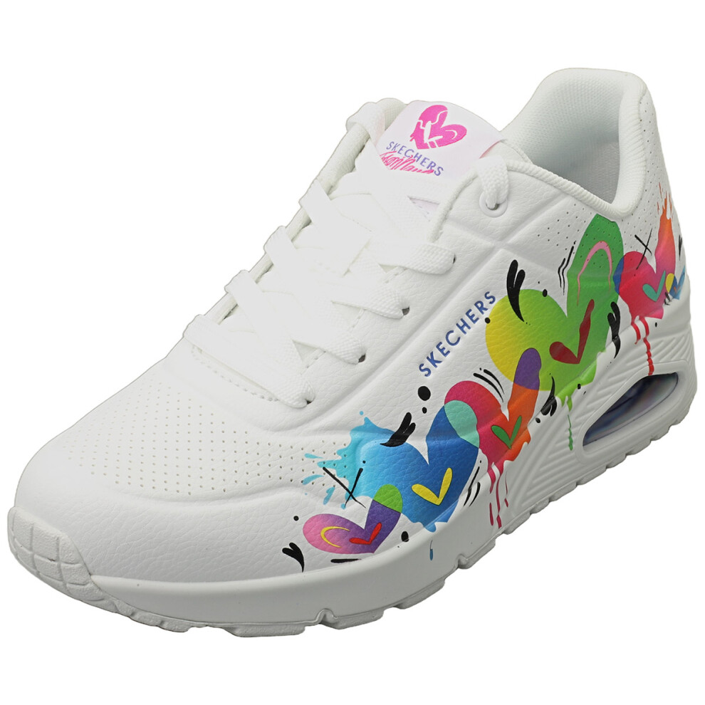 Skechers (8) Jason Naylor Uno Womens Fashion Trainers In Multicolour White