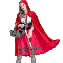 (L) halloween christmas Little Red Riding Cosplay Womens Costume Hooded Cape Cloak Dress Halloween Outfit