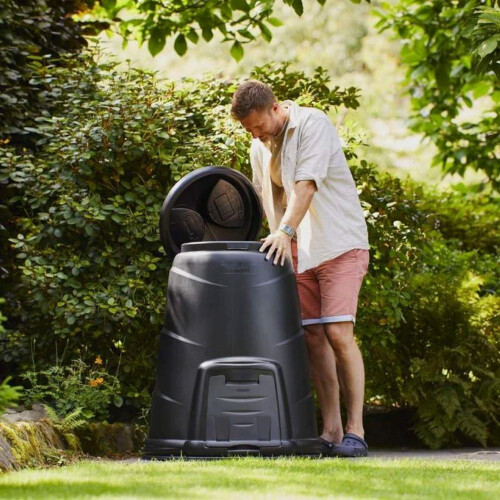 Composteur de jardin noir 330L 2