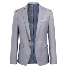 (L, Grey) Allthemen Men's Business Blazer Solid Slim Fit Jacket