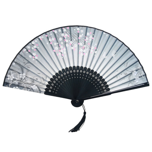 Handmade Bamboos And Imitation Folding Handheld Fan With-08