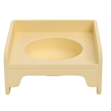 Square Pet Food Bowl with Stable Base Feeding and-Yellow