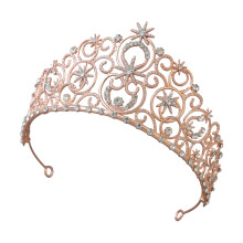 Diadèmes de princesse, ornement de cheveux, couvre-chef-or rose