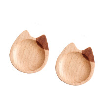 2 Stück Miniatur-Soßengerichte aus Holz im japanischen Stil,-B