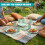 GEEZY (Blue) GEEZY Large Plastic Picnic Camping Party Dinner Plate Mug Cutlery Set Storage Box 4