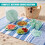 GEEZY (Blue) GEEZY Large Plastic Picnic Camping Party Dinner Plate Mug Cutlery Set Storage Box 2