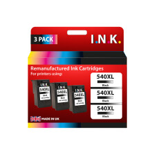 Remanufactured Canon PG-540 XL Black Triple Pack InkJet Cartridges