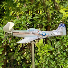3D-Flugzeug-Garten-Wetterfahne, Windrad, Korrosionsbeständiges Metallflugzeug, Plug-In-Windmühle, Windspinner, Wetterfester Garten