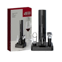 (Battery Pro) Electric Wine Bottle Opener with Foil Cutter One-click Button Rechargeable Automatic Red Wine Corkscrew for Party Bar Wine Lover