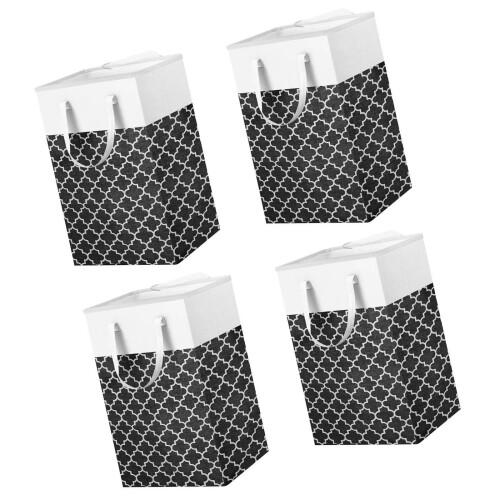 4 Pack Massive 100L Laundry Storage Baskets-black lantern