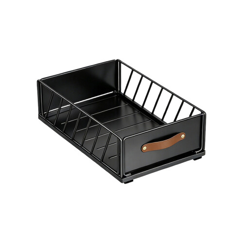 Multiple Purpose Sliding Cabinet Shelf 25cm Carbon Steel-Black