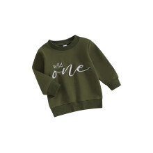 (6-12 Months, Army Green) Βρεφικό φούτερ με χειμωνιάτικα ρούχα.