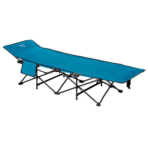 Camp Bed, Blue, 190 cm, Portable Folding Design