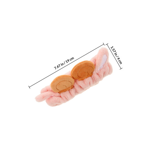 Pink Soft Plush Headband for Skincare and Makeup Routine 1