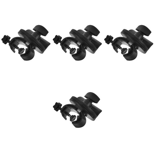 4Pcs Black Metal Microphone Stand Clips Stable Adjustable Pole Clamp 1
