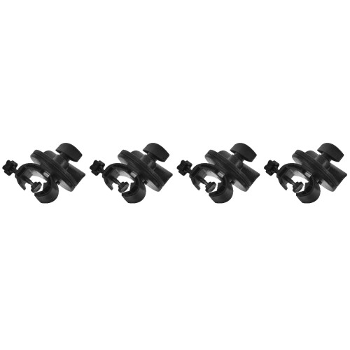 4Pcs Black Metal Microphone Stand Clips Stable Adjustable Pole Clamp 2