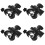 4Pcs Black Metal Microphone Stand Clips Stable Adjustable Pole Clamp 4