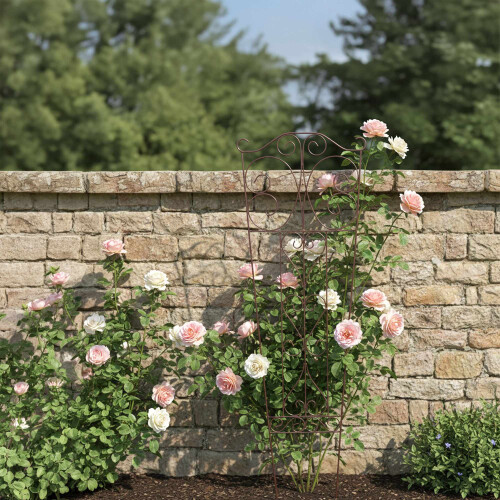 Metal haveespalier til klatreplanter, buet design 1