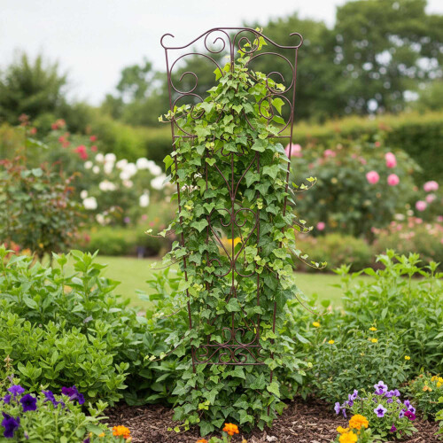 Metal haveespalier til klatreplanter, buet design 2