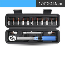 1/4in 2-24Nm Torque Spanner Adjustable Torque Wrench Bicycle Repair Tool Kit Set Tool Bike Repair Spanner Hand Tool Set