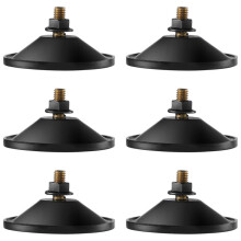 6Pcs Small Suction Cups, Strong Suction Cups for Glass, Black 2.2inch Window Sucker Pads with Screw