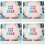 4Pcs Multi Paper Small Standing Desk Calendar Decorative Monthly Use 4