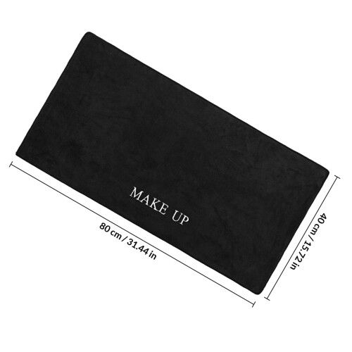 Makeup Desk Mat Black Cloth 1pack Easy To Clean Sleek Design 1