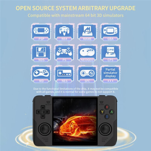RGB30 Retro Handheld Game Console 4 Inch IPS Screen Built-in WIFI Open-Source Game Pad Support Multiple Emulator Black